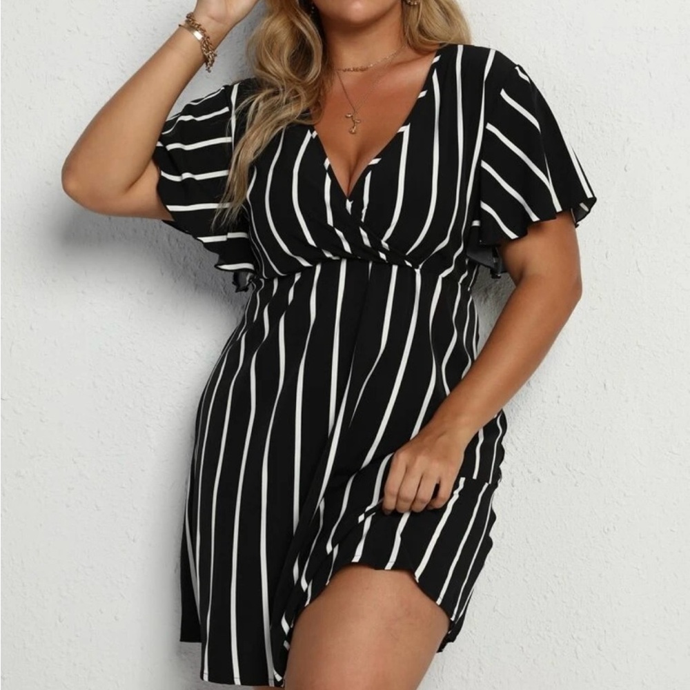 Surplice Neck A Line Dress